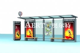 公交候車亭與太湖融為一體