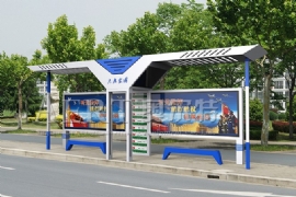 候車亭廠家推薦藍白配高大上候車亭