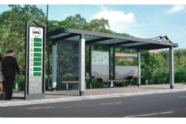 低碳、環保”的理念與公交候車亭的設計相結合